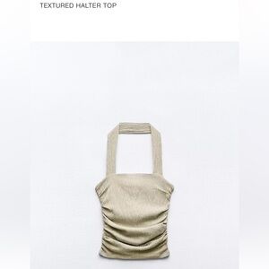 NEW ZARA never worn two piece set - Textured Halter Top and pants in Beige S